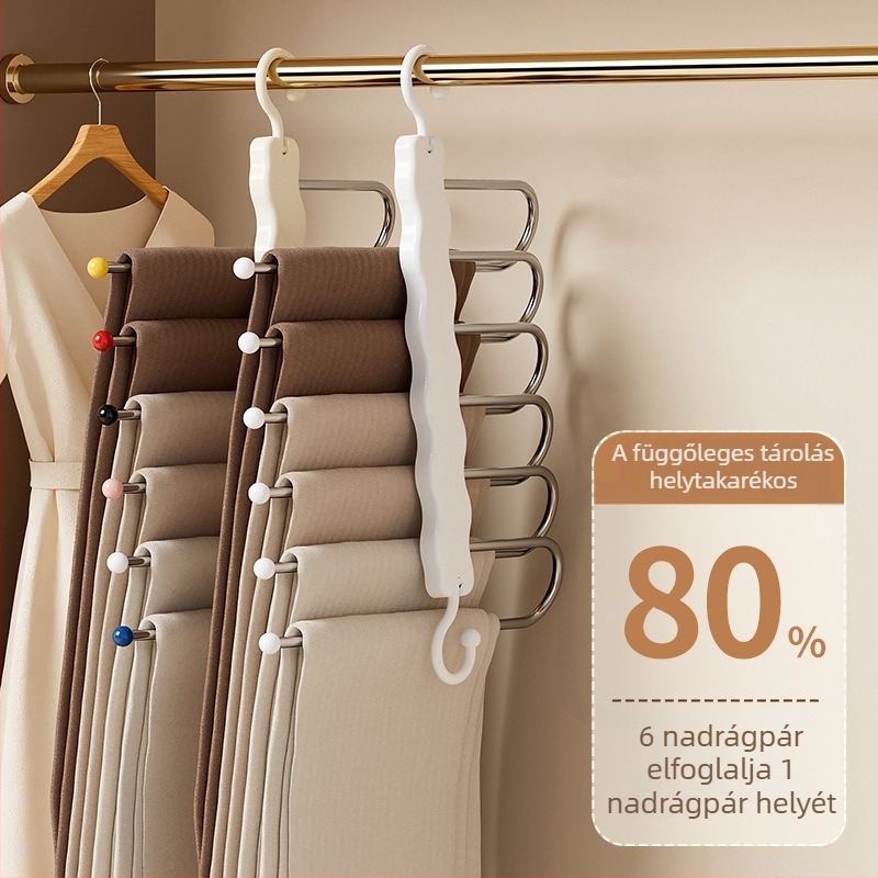 Összecsukható nadrágtartó állvány — többfunkciós nadrág tartó a gardróbba, csúszásmentes tároló