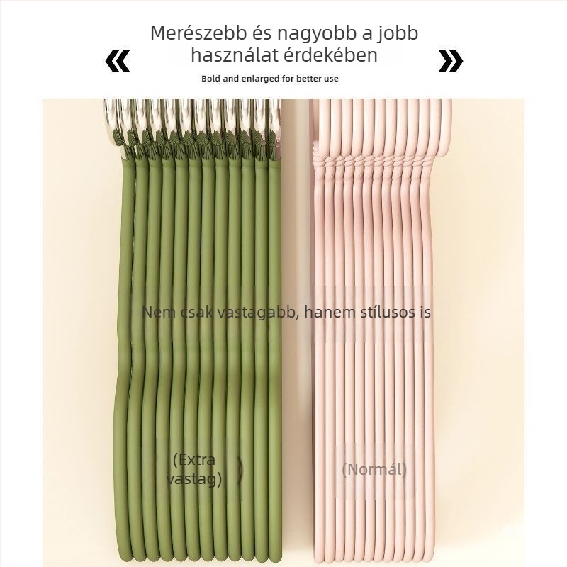 Mat ruhaszárító vállfa felnőtteknek, könnyű luxus, vastagított, tapadásmentes, otthoni használat, szárítási támogatás nyom nélkül