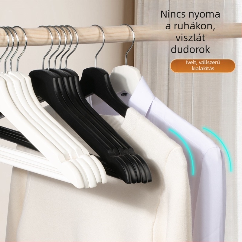 Felnőtt méretű tömörfa ruhakasztó, ruhákhoz és nadrágokhoz