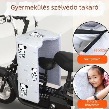 Meleg téli szélvédő takaró elektromos autóhoz, plüss bélés, előre ülő gyermek védelmére tervezve