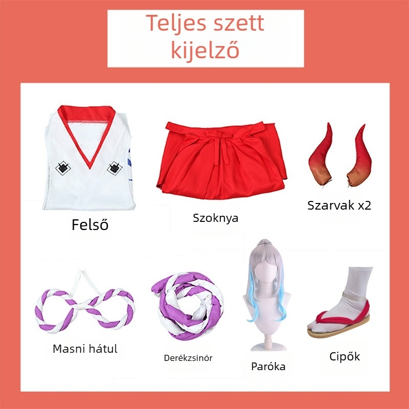 One Piece Yamato cosplay jelmez — anime ruházat puffos ujjaival Halloweenre, bulikra és előadásokra