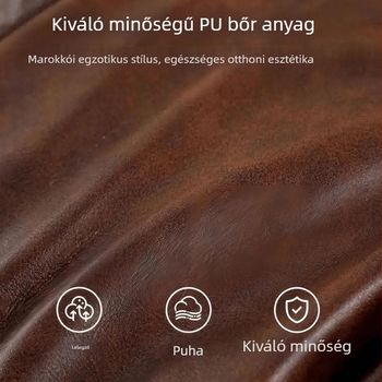 Kör alakú bőr tároló puff nappalira, bőr pouf, megfizethető lux stílusban