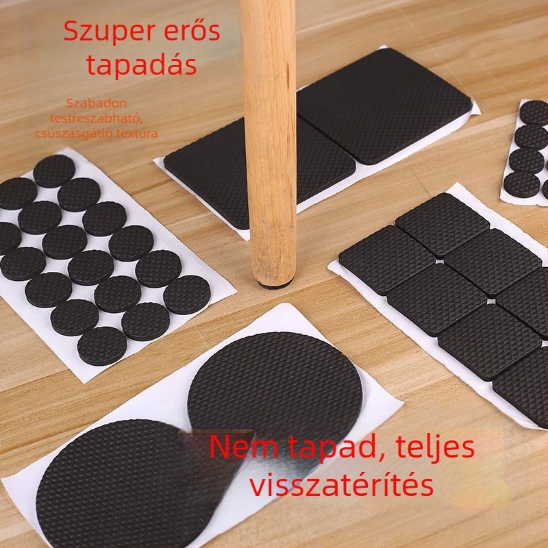 Viszkózszálból készült szék- és asztalláb párnák — ütéscsillapító, zajcsökkentő, csúszásmentes, kopásálló, rögzítés