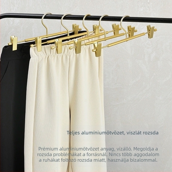 Xu Hong alumínium ötvözetből készült, kiemelhető nadrágtartó – többfunkciós ruhatartó a gardróbhoz (nadrágok, nyakkendők)