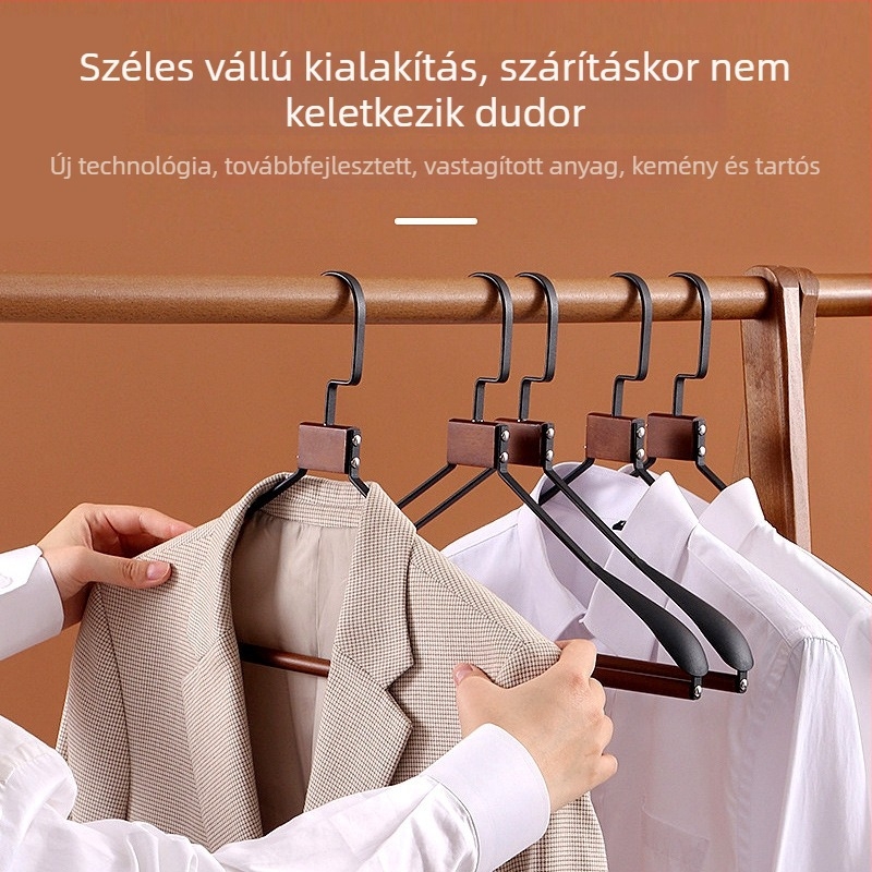Kiváló minőségű csúszásmentes ruhafogasok bükkfából és fémből, otthoni és üzleti használatra