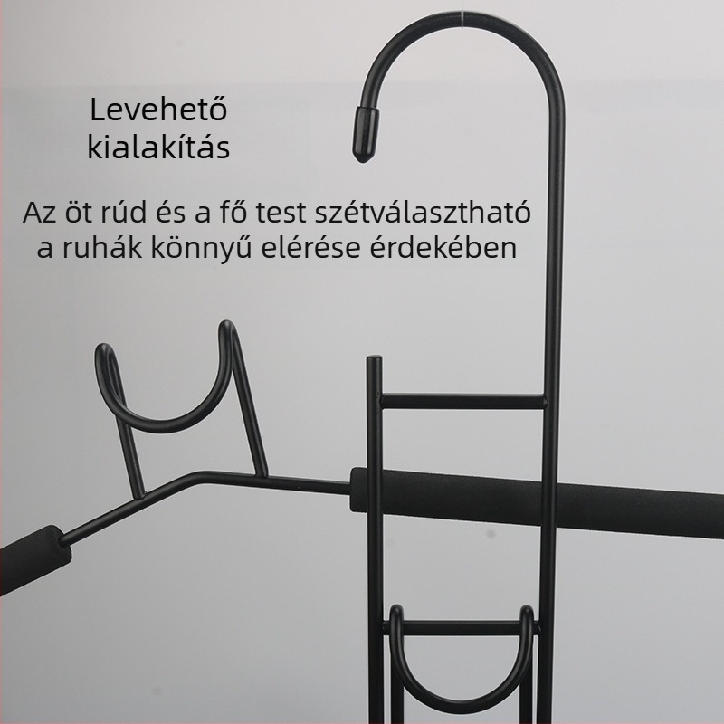 Összecsukható gardrób tárolóállvány levehető habos vállfákkal
