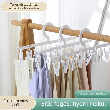 Összecsukható ruhaszárító állvány zoknicsipeszekkel