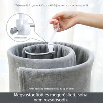 Rozsdamentes acél spirál ruhaszárító, forgó, többfunkciós ruhaszárító az ágyneműhöz