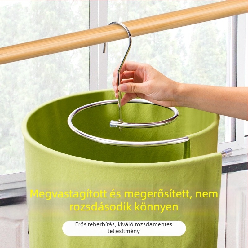 Rozsdamentes acél spirál ruhaszárító, forgó, többfunkciós ruhaszárító az ágyneműhöz