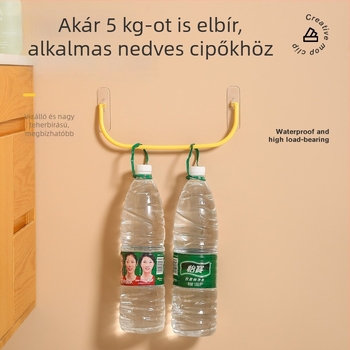 Fali tartó papucsoknak fürdőszobába, fúrás nélkül, vízelvezető polccal