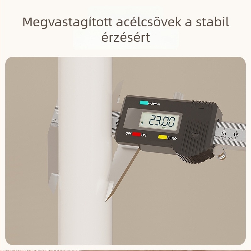 Egyszerű ruhásszekrény otthonra, kompakt fém ruhatartó rendszer akasztó rúddal, hálós kosaras tároló és tároló polc, krém színű stílus
