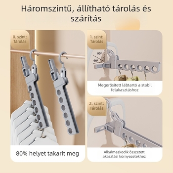Utazási összecsukható ruhaszárító fogas — hordozható belső használatra, multifunkcionális ruhafogas