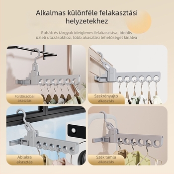 Utazási összecsukható ruhaszárító fogas — hordozható belső használatra, multifunkcionális ruhafogas