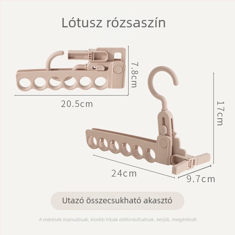 Utazási összecsukható ruhaszárító fogas — hordozható belső használatra, multifunkcionális ruhafogas