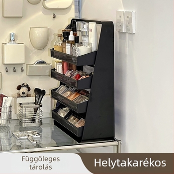 Hat szintes asztali kozmetikai rendező, nagy kapacitású bőrápoláshoz és rúzsokhoz