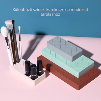 Szilikon rúzstároló asztali állvány – több rekesszel a rúzsokhoz és a szájfényhez