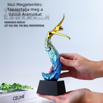Gyanta tánc trofeája – Színes istennő alakú szobor balett- és latin táncokhoz, gyermekverseny díja