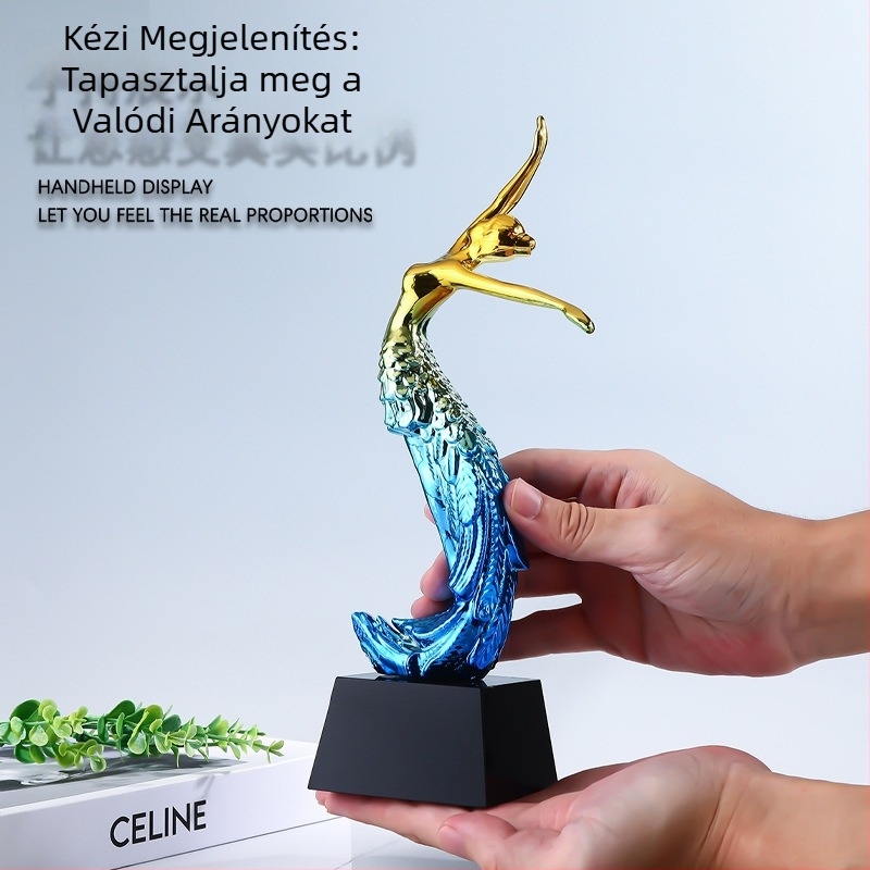 Gyanta tánc trofeája – Színes istennő alakú szobor balett- és latin táncokhoz, gyermekverseny díja
