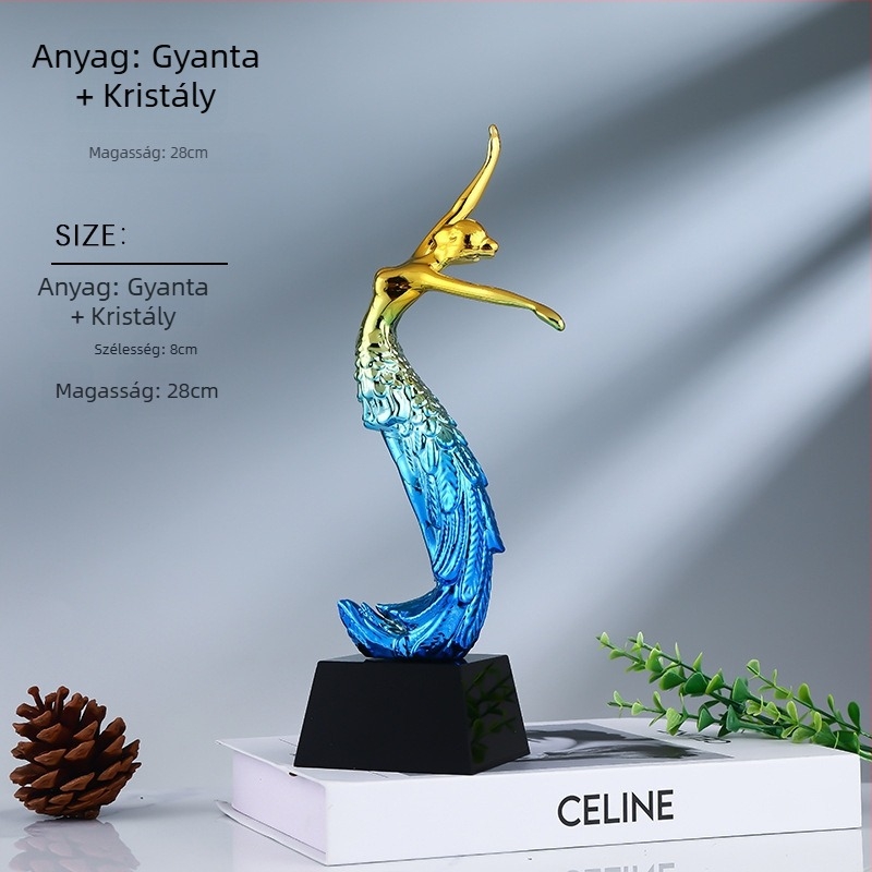Gyanta tánc trofeája – Színes istennő alakú szobor balett- és latin táncokhoz, gyermekverseny díja