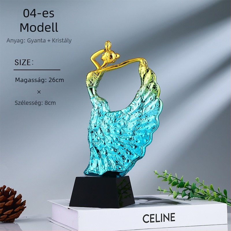 Gyanta tánc trofeája – Színes istennő alakú szobor balett- és latin táncokhoz, gyermekverseny díja