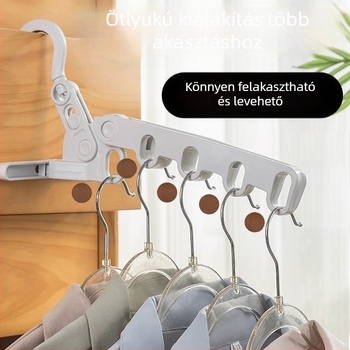 Hordozható ruhaszárító állvány utazáshoz, otthonhoz és diákszállásokhoz klipszekkel