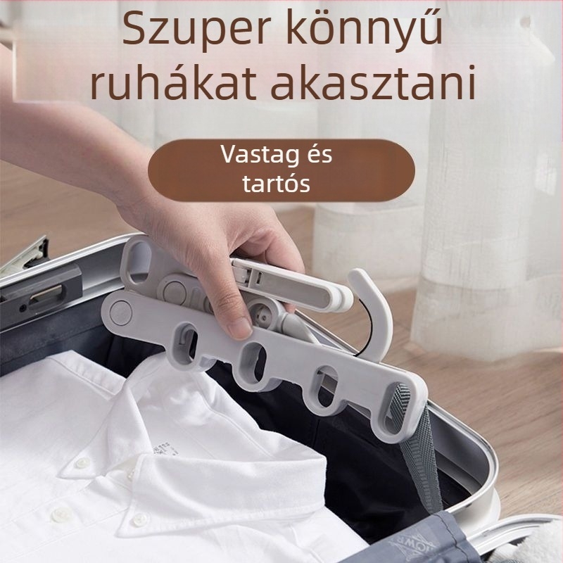 Hordozható ruhaszárító állvány utazáshoz, otthonhoz és diákszállásokhoz klipszekkel