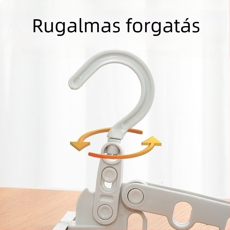 Hordozható ruhaszárító állvány utazáshoz, otthonhoz és diákszállásokhoz klipszekkel