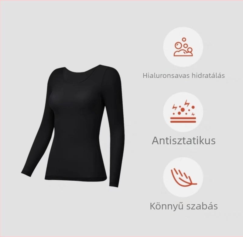 Női hyaluronsavas hidratáló termoszett — magas rugalmasságú felső és nadrág, vékony őszi viselet