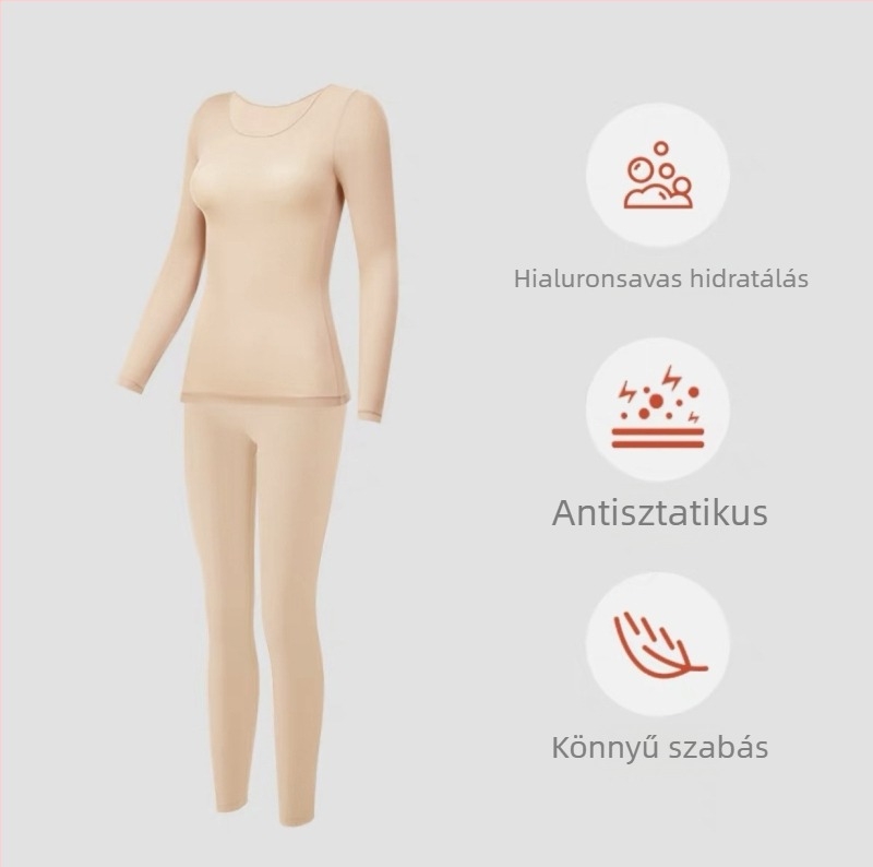 Női hyaluronsavas hidratáló termoszett — magas rugalmasságú felső és nadrág, vékony őszi viselet