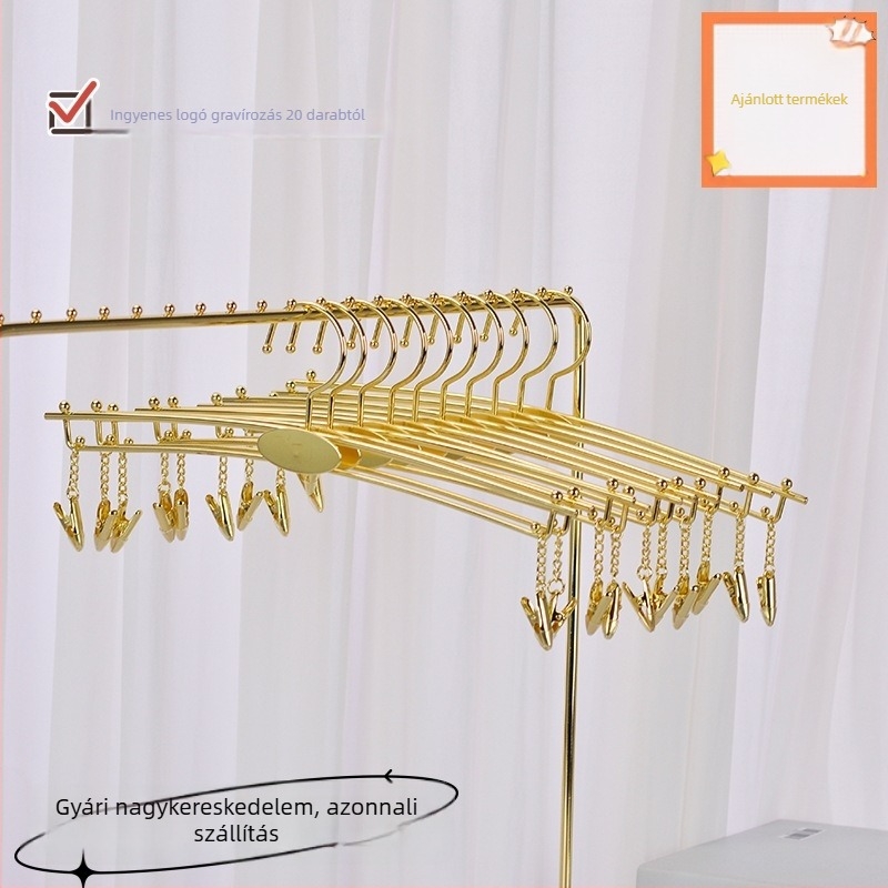 Csúszásmentes fém fehérnemű- és melltartó akasztó klipekkel
