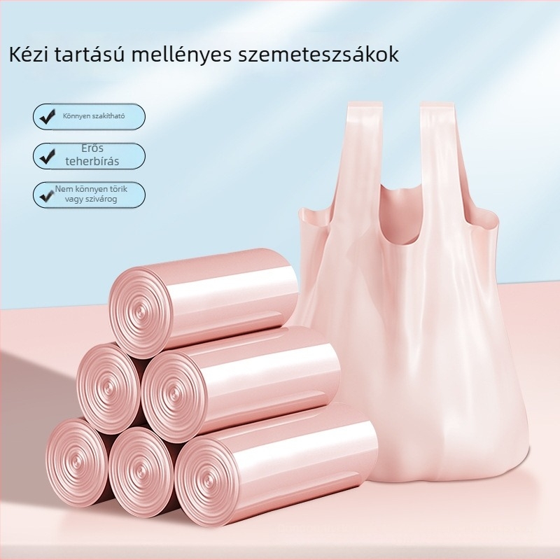 Mellény-stílusú szemeteszsákok, vastagított kivitel, konyhához és kollégiumhoz, gazdaságos csomag diákoknak