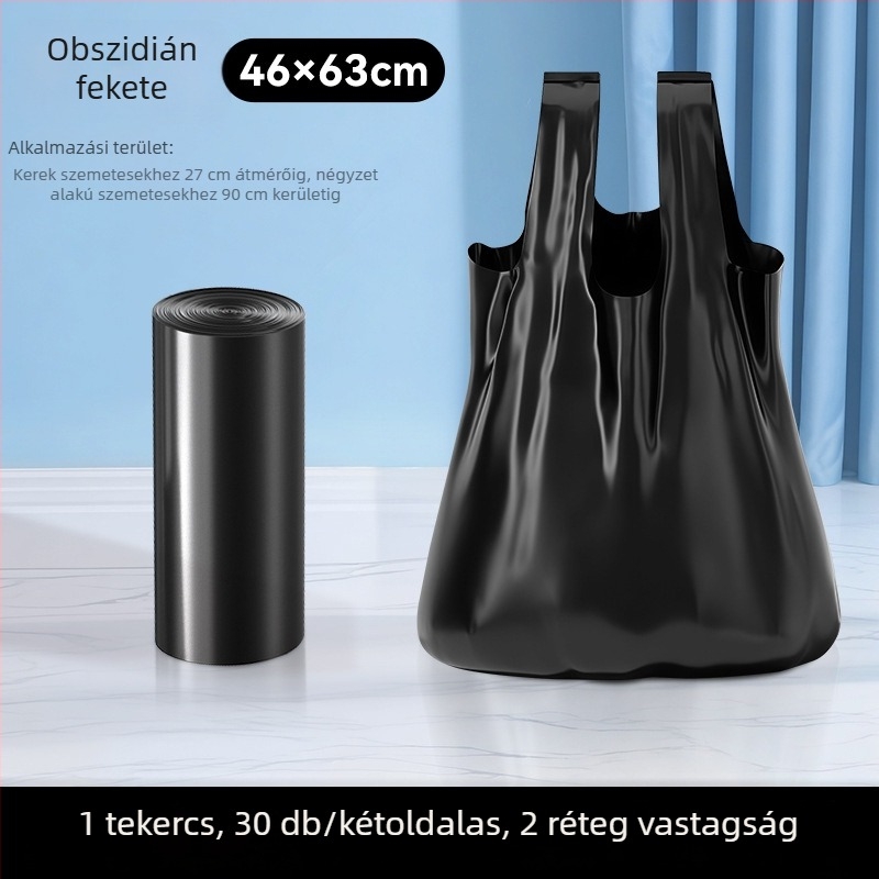 Mellény-stílusú szemeteszsákok, vastagított kivitel, konyhához és kollégiumhoz, gazdaságos csomag diákoknak