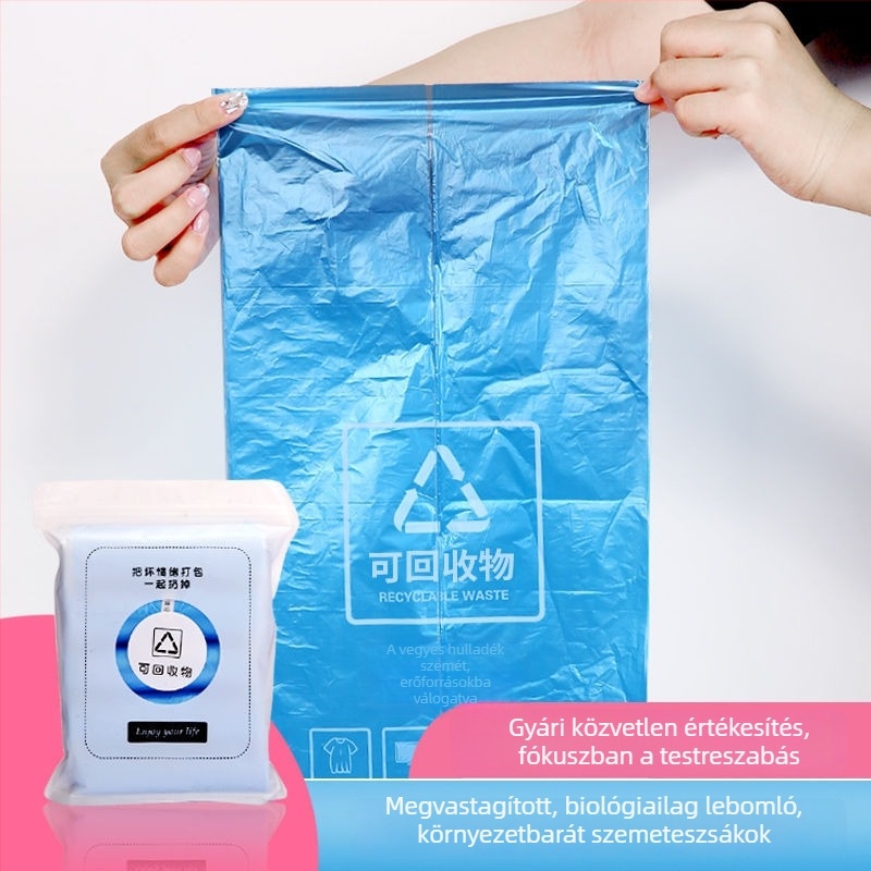Jingbang fekete konyhai szemeteszsákok, egyszer használatos, vastagított mellény-stílusú, nagy tekercs