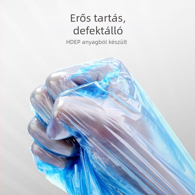 Jingbang fekete konyhai szemeteszsákok, egyszer használatos, vastagított mellény-stílusú, nagy tekercs