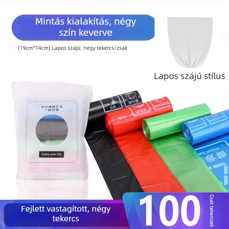 Jingbang fekete konyhai szemeteszsákok, egyszer használatos, vastagított mellény-stílusú, nagy tekercs