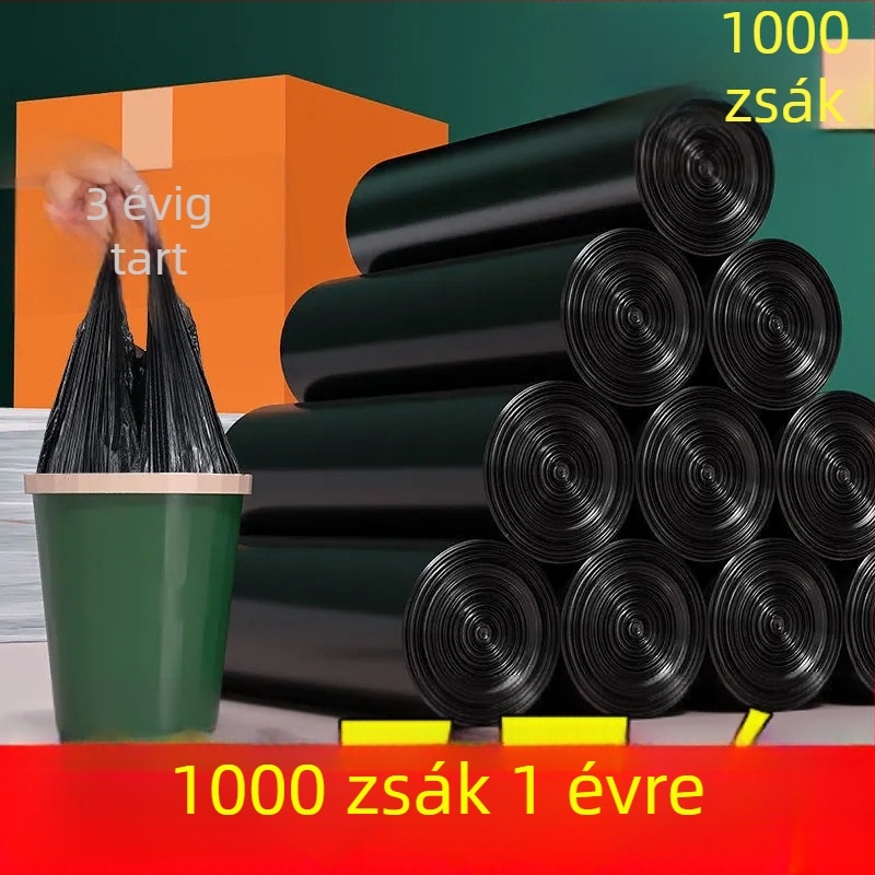 Vastagított szemeteszsákok, készlet nagy és közepes méretben, mellény-stílusú konyhai tároláshoz, egyszer használatos műanyag zacskók, megfizethető csomag