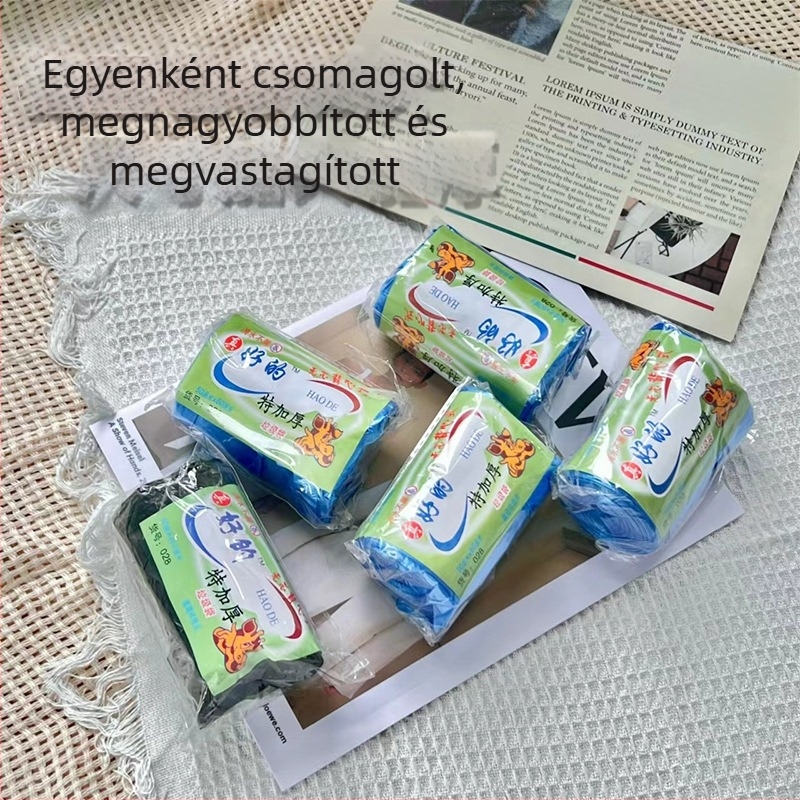 Háztartási egyszer használatos szemeteszsák, vastított, fekete, nagy kapacitású, mellény-stílusú
