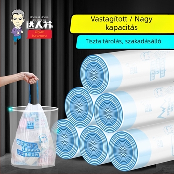 Otthoni kötős szemeteszsákok, vastagított kivitelben, hordozhatóak, konyhai önzáró műanyag zacskók