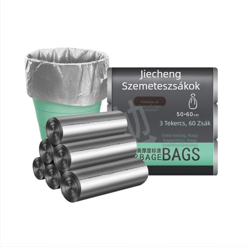 Jiecheng ezüst prémium háztartási szemeteszsákok, vastagított műanyag zacskók kereskedelmi használatra, csak a legnagyobb méret