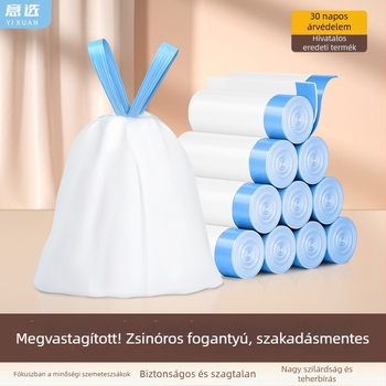 Vastagított szemeteszsák kötözővel, szakadásálló, hordozható otthonra, irodába és kollégiumba