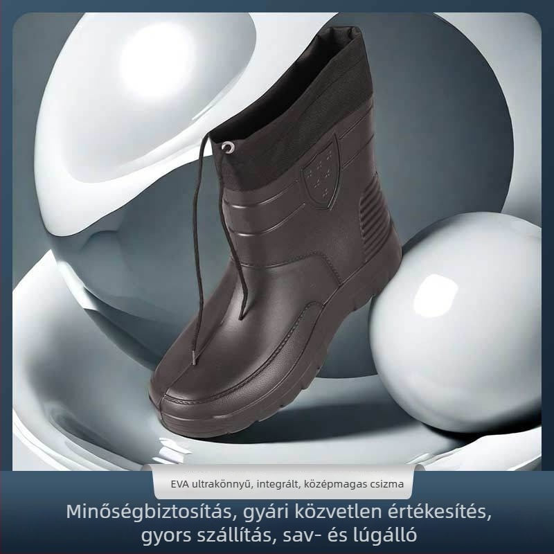 Téli könnyű EVA habból készült vízálló csizma, uniszex, alacsony szárú, meleg belsővel és csúszásmentes talppal
