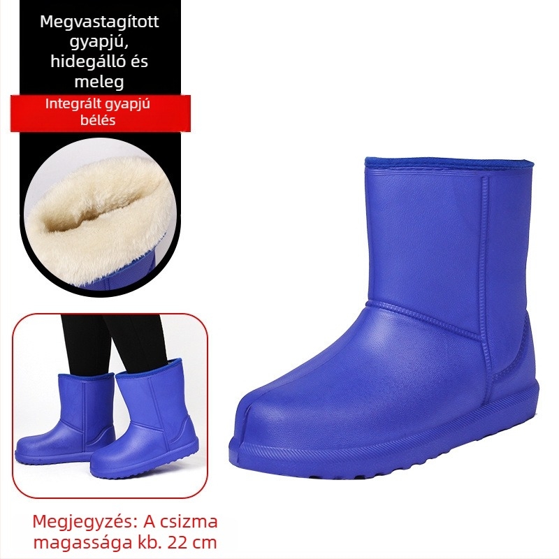 Téli könnyű EVA habból készült vízálló csizma, uniszex, alacsony szárú, meleg belsővel és csúszásmentes talppal