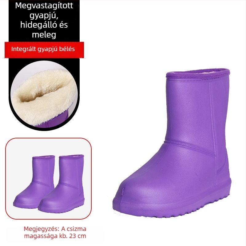 Téli könnyű EVA habból készült vízálló csizma, uniszex, alacsony szárú, meleg belsővel és csúszásmentes talppal