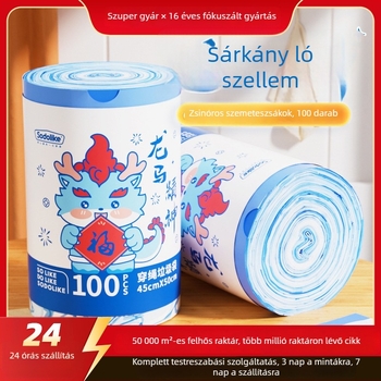 Sodolike kötözős szemeteszsákok, 100 db, 45×50 cm, vastagított PE anyag, szitanyomásos nyomtatás