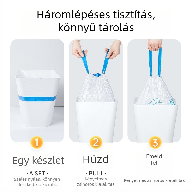 Sodolike kötözős szemeteszsákok, 100 db, 45×50 cm, vastagított PE anyag, szitanyomásos nyomtatás
