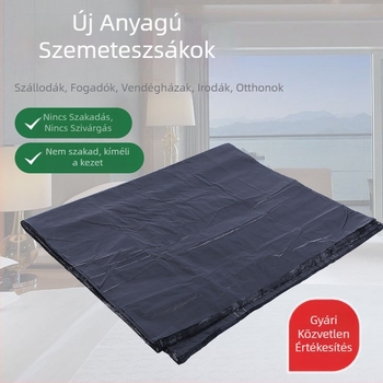 Vastagított fekete szemeteszsákok, sík szájú, egyszer használatos, 45×50 cm, HDPE
