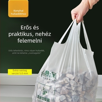 Konyhai szemeteszsák, kézi hordozású, extra vastag, nagy méret, nedves konyhai hulladékhoz