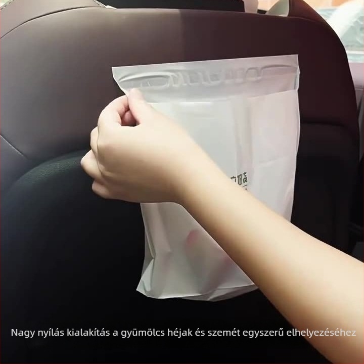 Gépkocsi szemeteszsákok, hordozhatóak, öntapadósak, önállóan állóak, vastagítottak, egyszer használatosak az autó belső teréhez