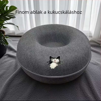 Donut alakú macskafészek és alagút – minden évszakra, macskajáték, meleg téli menedék