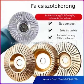 Sarokcsiszolóhoz faipari csiszoló és polírozó korong; univerzális modell, magas szén-tartalmú acél
